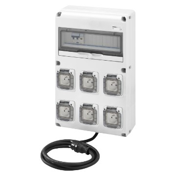 Coffret étanche Q-DIN 14 ASC avec câble et fiche NF - IP65 Coffret étanche Q-DIN 14 ASC avec câble et fiche NF - IP65