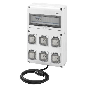 Coffret étanche Q-DIN 14 ASC avec câble et fiche NF - IP65 Coffret étanche Q-DIN 14 ASC avec câble et fiche NF - IP65