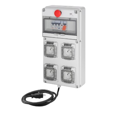 Coffret étanche Q-DIN 10 ASC avec câble et fiche NF - IP65 Coffret étanche Q-DIN 10 ASC avec câble et fiche NF - IP65