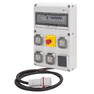 Coffret protégé Q-DIN 14 ASC avec câble et fiche NF - IP44 Coffret protégé Q-DIN 14 ASC avec câble et fiche NF - IP44