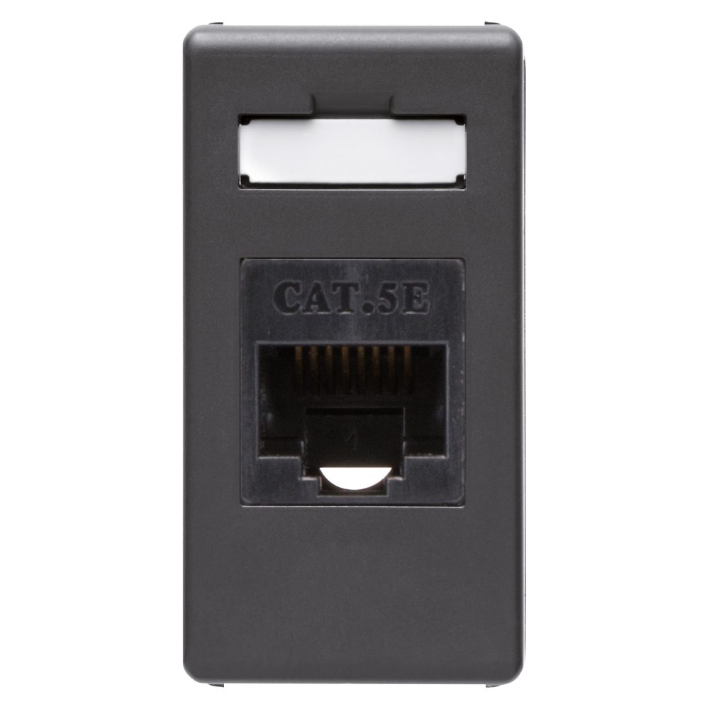  konektor rj45 – 4 páry – kategorie 5e – utp – beznástrojový – 1 modul – system – černá