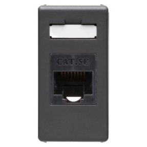 CONECTOR RJ45 - 4 PERECHI - CATEGORIA 5e - UTP - FĂRĂ UNELTE - 1 MODUL - SISTEM NEGRU