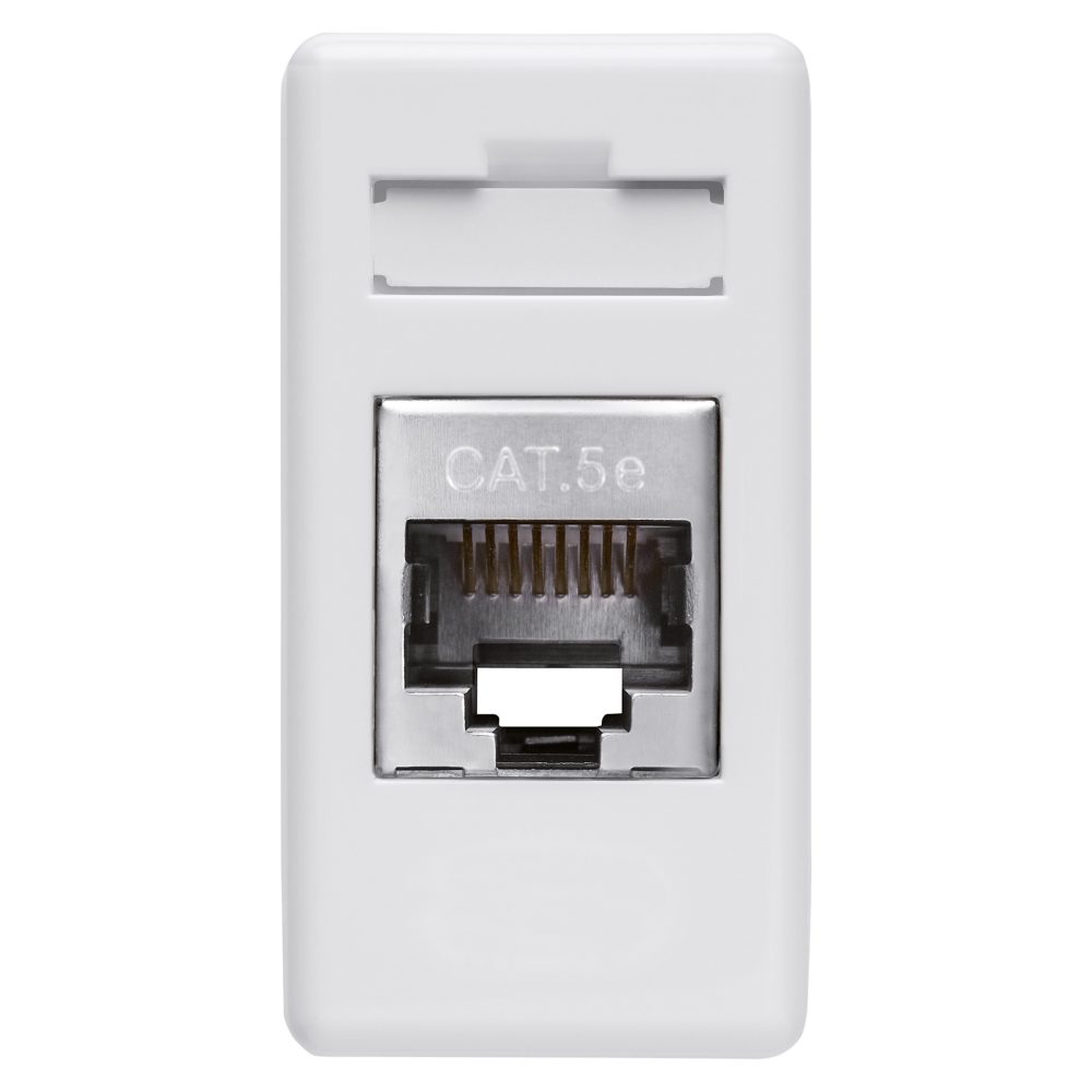  base rj45 - 4 pares - categoria 5e - ftp - toolless - 1 módulo - system white