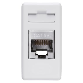 base rj45 - 4 pares - categoria 5e - ftp - toolless - 1 módulo - system white