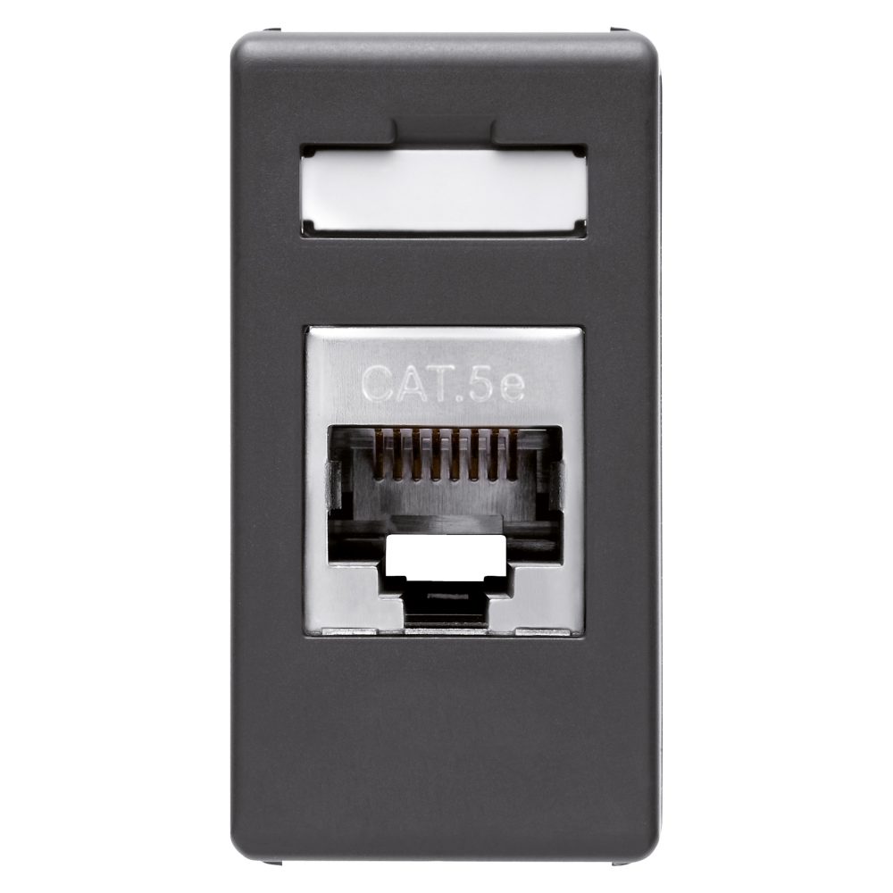  conector rj45 - 4 perechi - categoria 5e - ftp - fără unelte - 1 modul - sistem negru