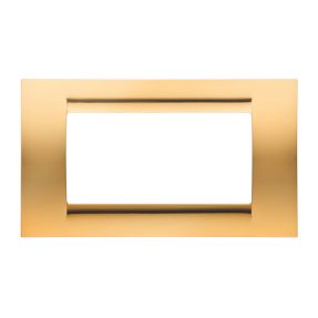 placca playbus - in tecnopolimero metallizzato - finitura lucida - 4 posti - oro antico - playbus