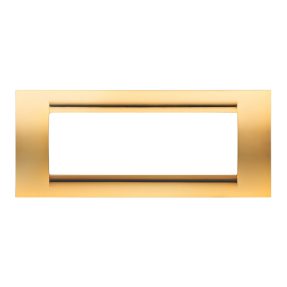 placca playbus - in tecnopolimero metallizzato - finitura lucida - 6 posti - oro antico - playbus