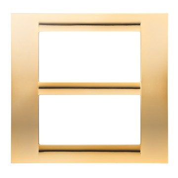  PLACCA PLAYBUS - IN TECNOPOLIMERO METALLIZZATO - FINITURA LUCIDA - 8 POSTI (4+4 SOVRAPPOSTI) - ORO ANTICO - PLAYBUS