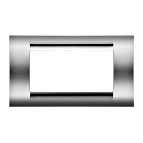 placca playbus - in tecnopolimero metallizzato - finitura lucida - 4 posti - cromo soft - playbus