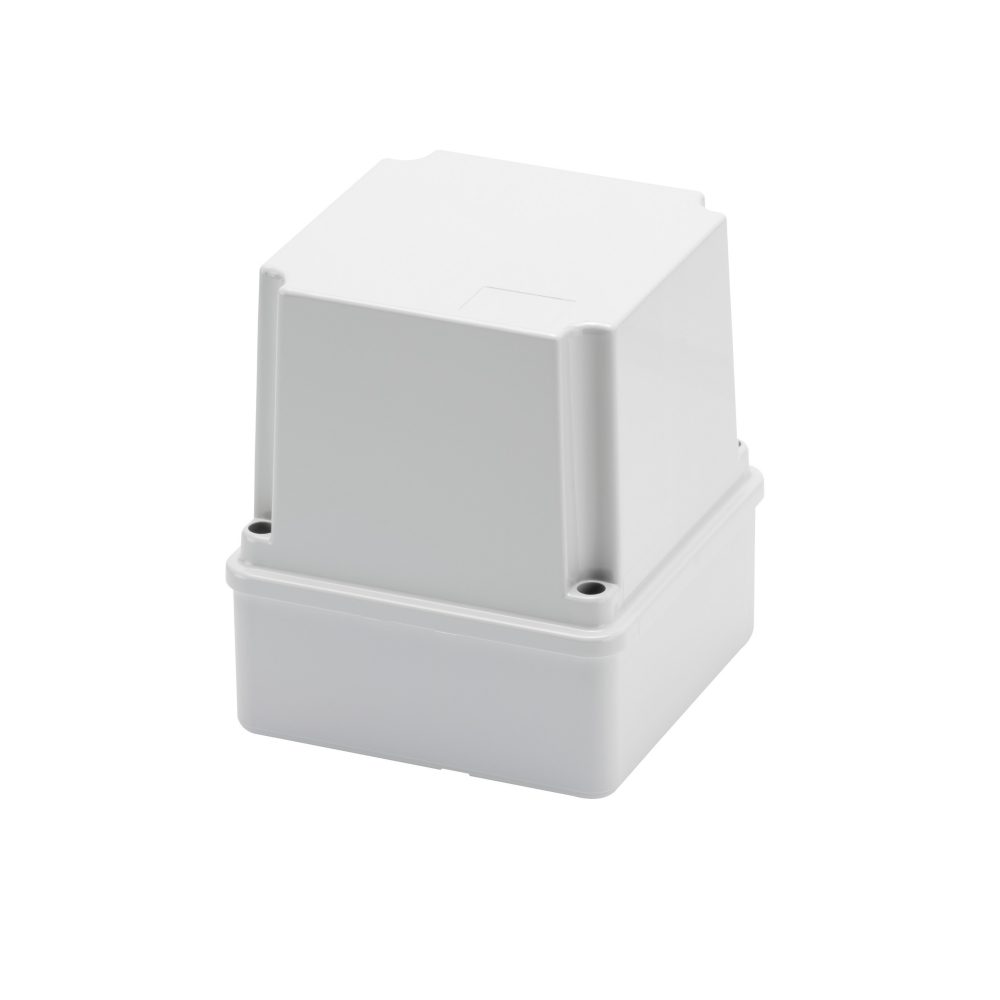  junction box with deep screwed lid - ip56 - internal dimensions 100x100x120 - smooth walls - grey ral 7035