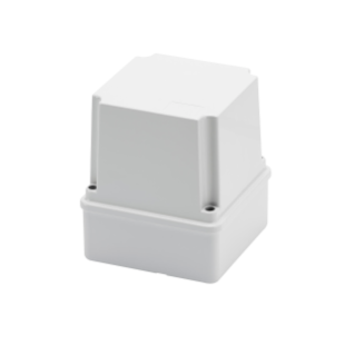 ABZWEIGKÄSTEN  MIT HOHEM SCHRAUBDECKEL - IP56 -  INNEN-ABMESSUNGEN 100X100X120 - OHNE KABELEINFÜHRUNGEN - GWT960ºC - GRAU RAL 7035