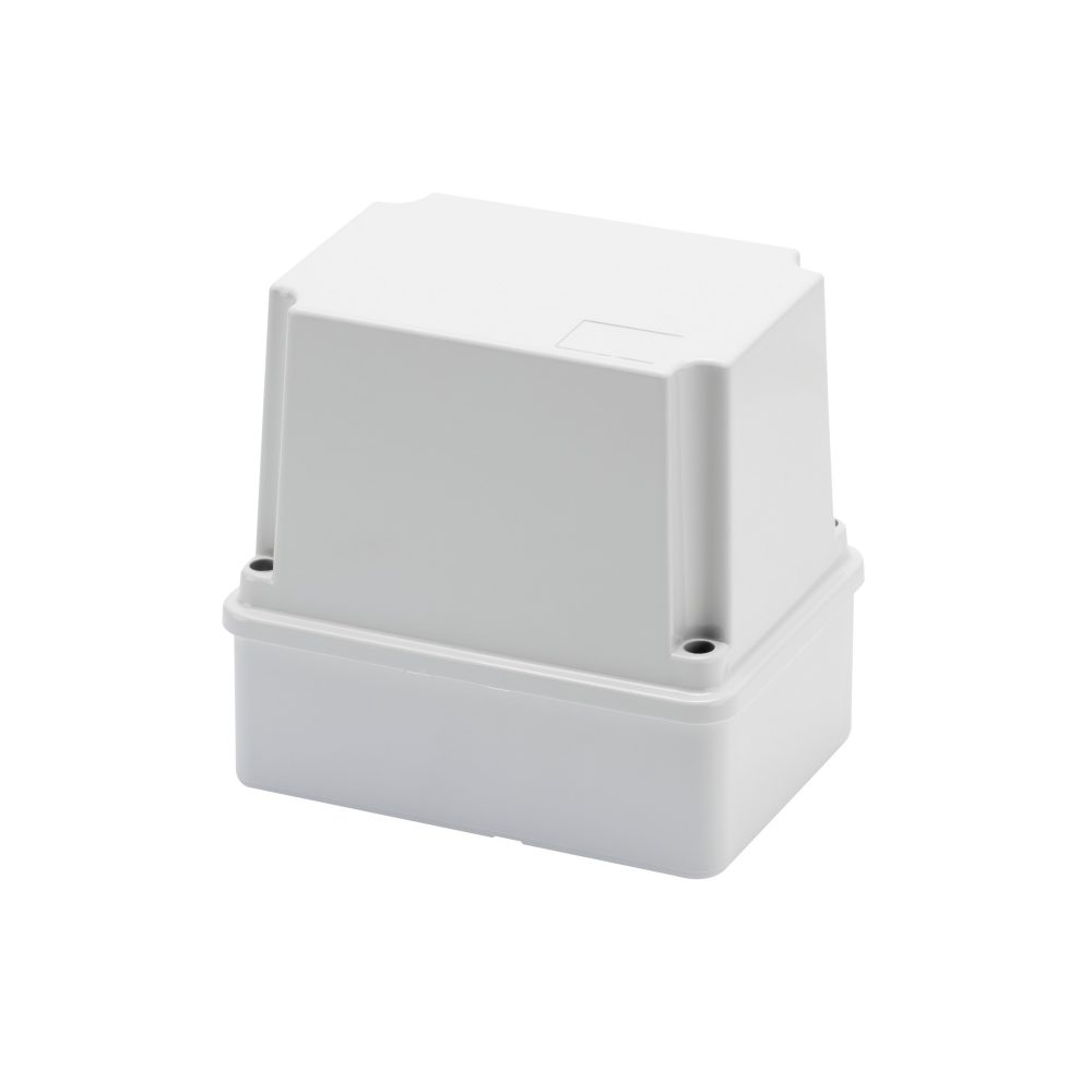  cassetta di derivazione con coperchio alto a vite - ip56 - dimensioni interne 150x110 x140 - pareti lisce - grigio ral 7035