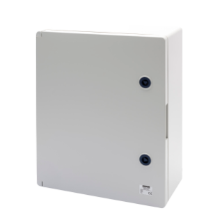 WATERTIGHT BOARD WITH BLANK DOOR FITTED WITH LOCK -  GWPLAST 120 - 316X396X160 - IP55 - GREY RAL 7035