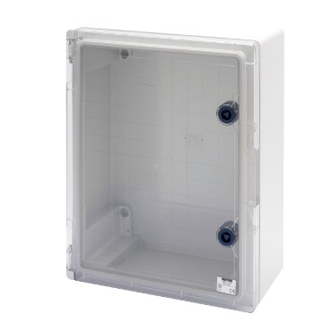 Wassergeschützte Gehäuse mit transparenter Tür und Schloss - Grau RAL 7035 Wassergeschützte Gehäuse mit transparenter Tür und Schloss - Grau RAL 7035