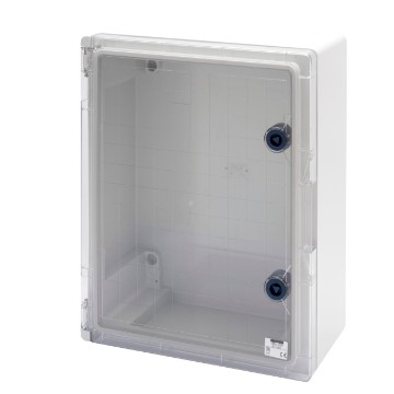 Quadros estanques com porta transparente dotada de fechadura - Cinza RAL7035