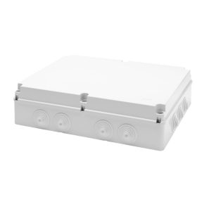 CAJA DE DERIVACIÓN CON TAPA BAJA ATORNILLADA - IP55 - DIMENSIONES INTERNAS 460X380X120 - PAREDES CON PASACABLES - GRIS RAL 7035