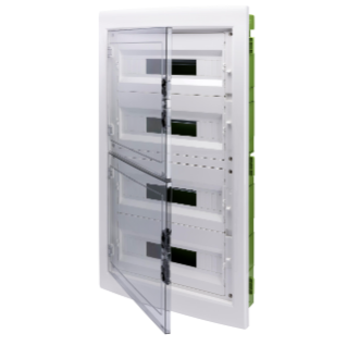 DISTRIBUTION BOARD - GREEN WALL - FOR MOBILE AND PLASTERBOARD WALLS - WITH SMOKED WINDOW PANEL AND EXTRACTABLE FRAME - 72 (18X4)  MODULES IP40