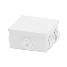 JUNCTION BOX WITH PLAIN PRESS-ON LID - IP44 - INTERNAL DIMENSIONS 80X80X40 - WALLS WITH CABLE GLANDS - GREY RAL 7035