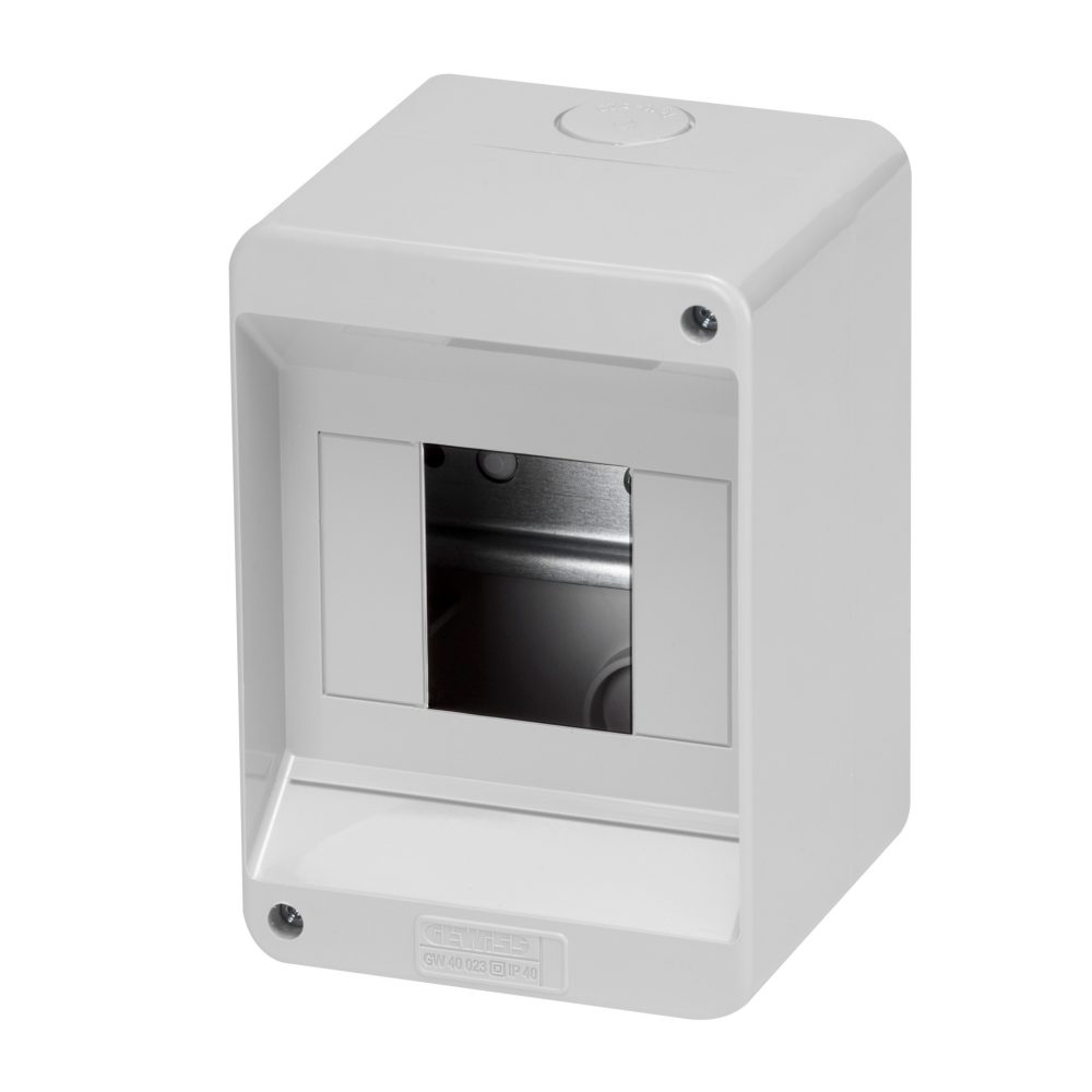  caja protegida sin puerta - paredes con agujeros troquelados - preparado para alojar regletas - 4m ip40