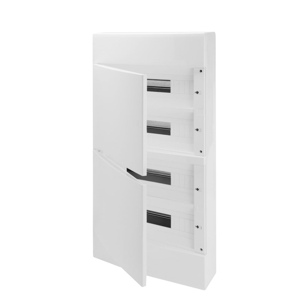  centralino da arredo con pareti lisce - predisposto per alloggiamento morsettiere - porta cieca - (18x4) 72m ip40