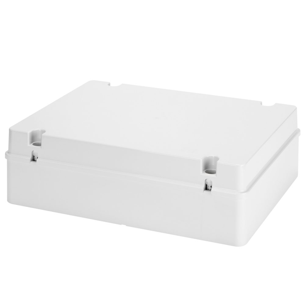  junction box with plain screwed lid - ip56 - internal dimensions 380x300x120 - smooth walls - grey ral 7035