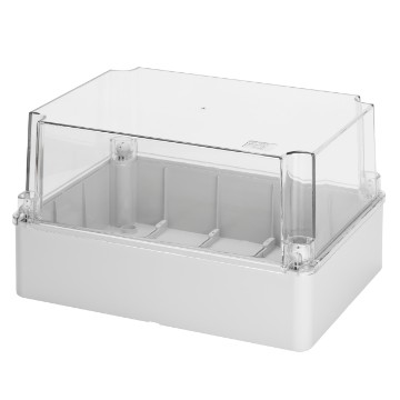 Caja para aparatos sistema de 3 plazas estaño gris RAL 7035 IP55 GW27043 Gewiss
