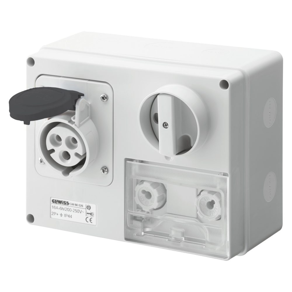  presa fissa interbloccata orizzontale - con fondo - con base portafusibili - 3p+n+t 32a 480-500v - 50/60hz 7h cbf - ip44