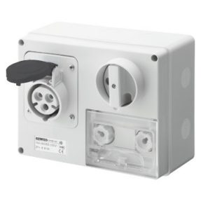 PRESA FISSA INTERBLOCCATA ORIZZONTALE - CON FONDO - CON BASE PORTAFUSIBILI - 3P+N+T 16A 480-500V - 50/60HZ 7H CBF - IP44