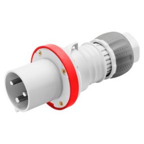 FICHE MOBILE DROITE HP - IP44/IP54 - 3P+T - 63A - 380-415V 50/60HZ - ROUGE - 6H - BORNE À CAGE