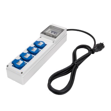 Coffret de prise Q-DIN 5 pour les chantiers BTP avec câble et fiche NF - Monophasé 16 A - IP44 Coffret de prise Q-DIN 5 pour les chantiers BTP avec câble et fiche NF - Monophasé 16 A - IP44
