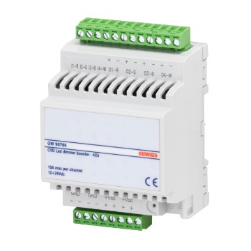 Booster voor CVD-leddimmeractuatoren 4x10 A - IP20 - DIN-railmontage