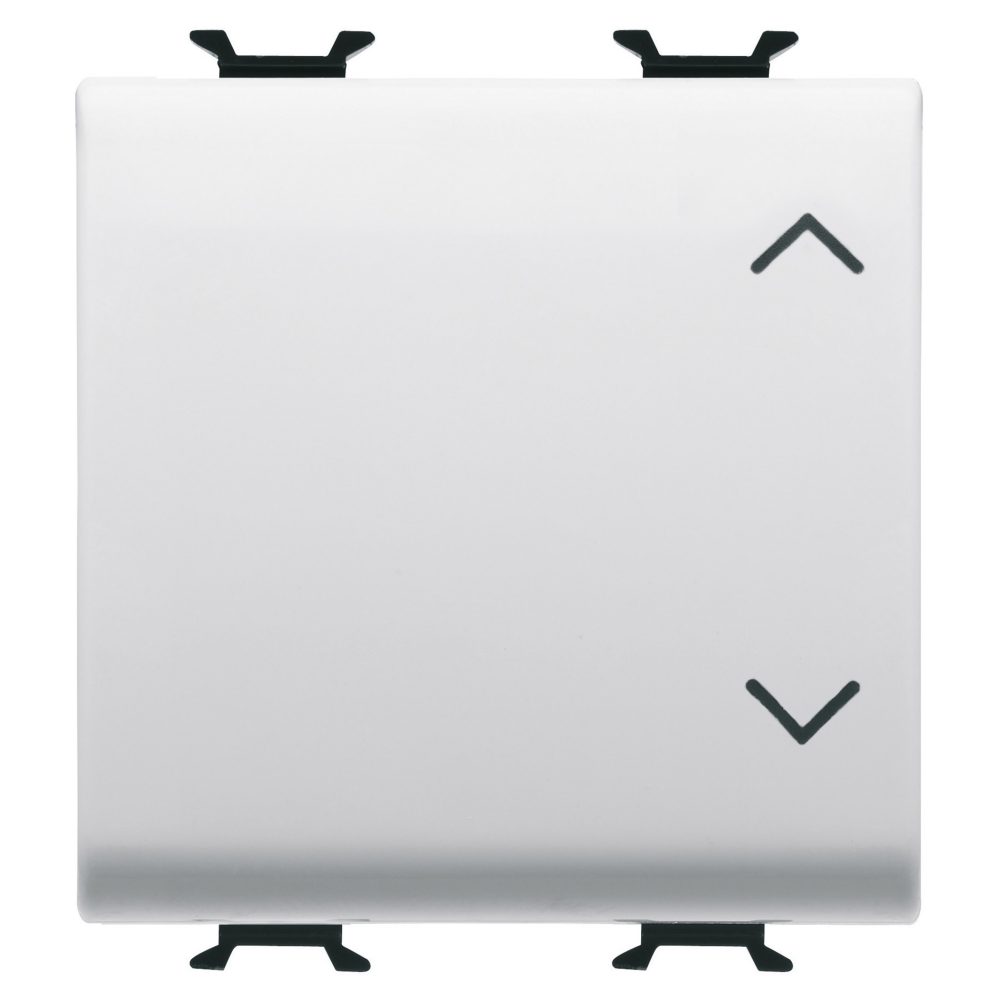  three-way switch 1p 250v ac - 10ax - neutral - symbol up-down - 2 modules - glossy white - chorusmart