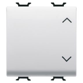 žaluziový přepínač 1p – 250 v ac – 10ax – neutrální – symbol nahoru-dolů – 2 moduly – lesklá bílá – chorusmart