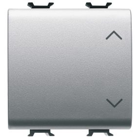 מפסק תריס ‎1p ‏‎250v ac - ‎10ax - רגיל - סמל מעלה-מטה - 2 מודולים - טיטניום - chorusmart