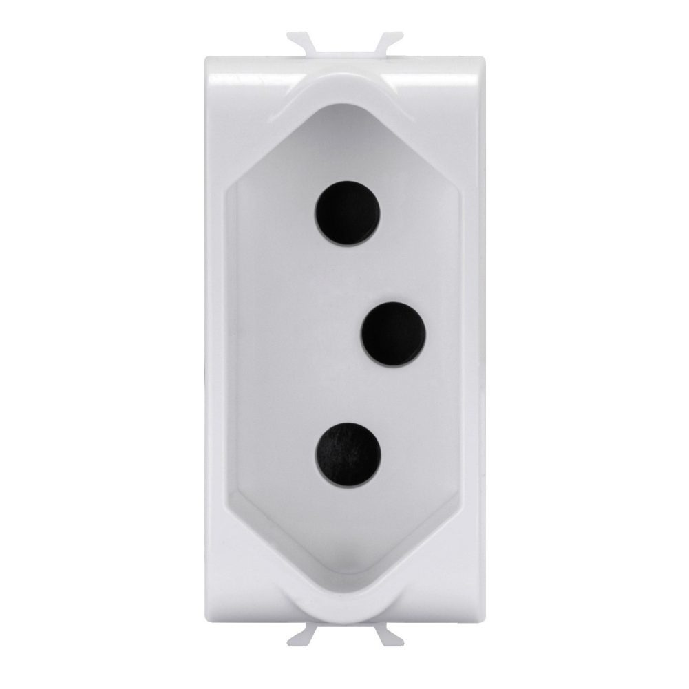  zásuvka dle jihoafrické normy 250 v ac – 2p+e 16 a – 1 modul – matná bílá – chorusmart