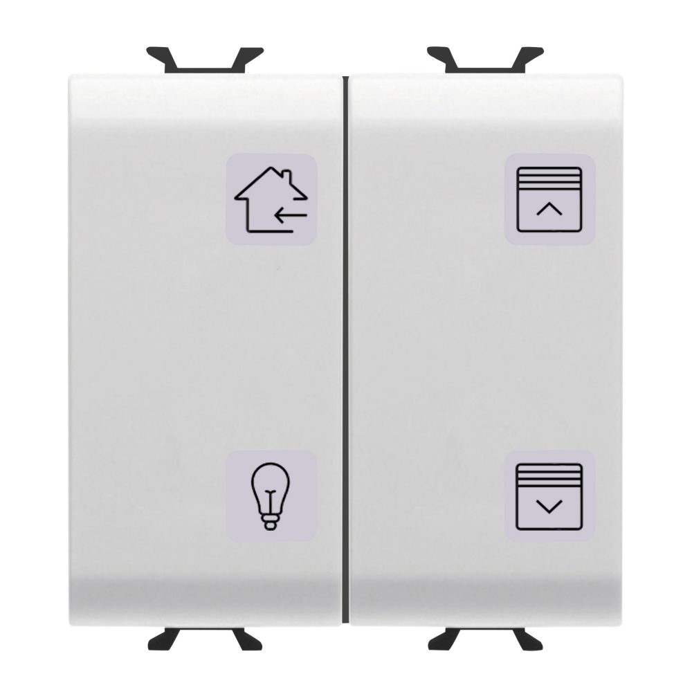  pulsantiera con simboli intercambiabili - knx - 4 canali - 2 moduli - bianco satinato - chorusmart
