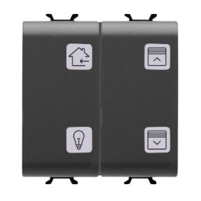 PANOU CU BUTOANE CU SIMBOLURI INTERSCHIMBABILE - KNX - 4 CANALE - 2 MODULE - NEGRU - CHORUSMART