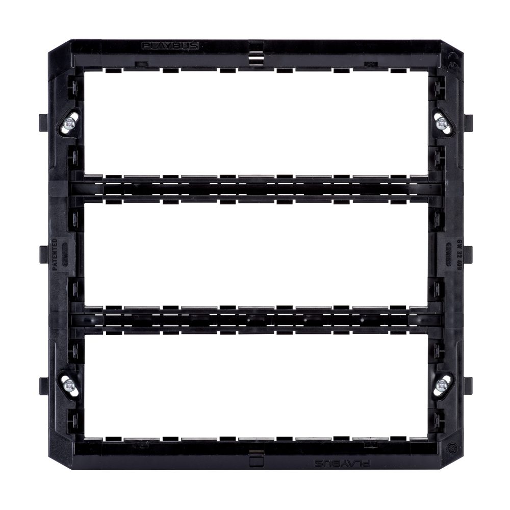  insulating supports for installation of playbus/playbus young plates - 18 gang (6+6+6 overlapping) - blu - playbus