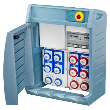 Q-BOX 4 - wired boards with sockets IEC 309 equipped with terminal block - IP55