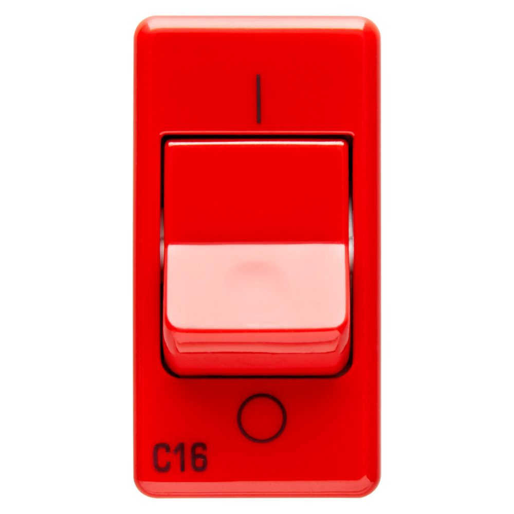  întrerupător miniatural - pentru linii dedicate - 1p+n 16a 3ka 6ma caracteristică c - 1 modul - roșu - sistem
