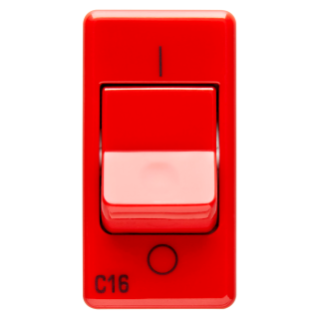 MINIATURE CIRCUIT BREAKER - FOR DEDICATED LINES - 1P+N 16A 3kA 6mA CHARACTERISTIC C - 1 MODULE - RED - SYSTEM