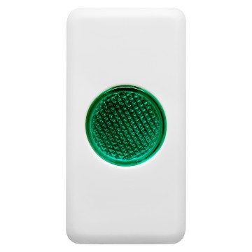  SPIA DI SEGNALAZIONE SINGOLA - 12/24/250V - VERDE - 1 MODULO - SYSTEM WHITE