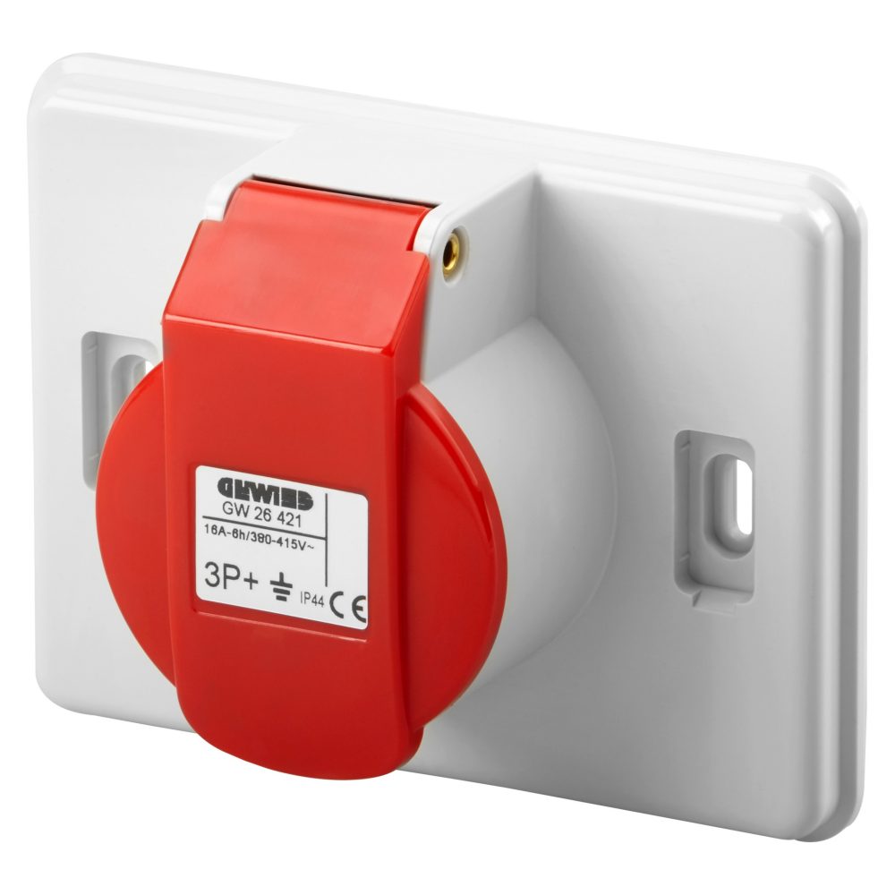 industrial socket-outlets in cpmpliance with iec 309 - ral 7035 grey - 3p+e - 16a 400v - ip44