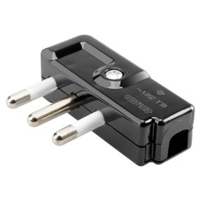 portable plug - 90° - italian standard - 2p+e 10-16a 250v ac - type spa17 - slate