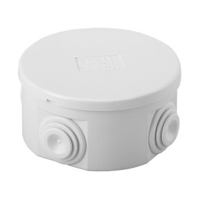 CASSETTA DI DERIVAZIONE CON COPERCHIO BASSO A PRESSIONE - IP44 -DIMENSIONI INTERNE Ø 80X40 -PARETI CON PASSACAVI - GRIGIO RAL 7035