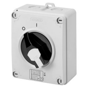 ROTARY ISOLATOR SWITCH - HP - COMMAND - ISOLATING MATERIAL BOX - 16A 2P - LOCKABLE BLACK KNOB - IP66/67/69