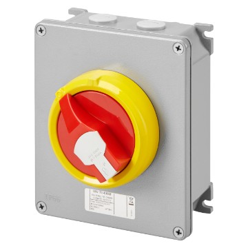 Interruptores de superficie para emergencia, en metal, con maneta roja - IP66 Interruptores de superficie para emergencia, en metal, con maneta roja - IP66