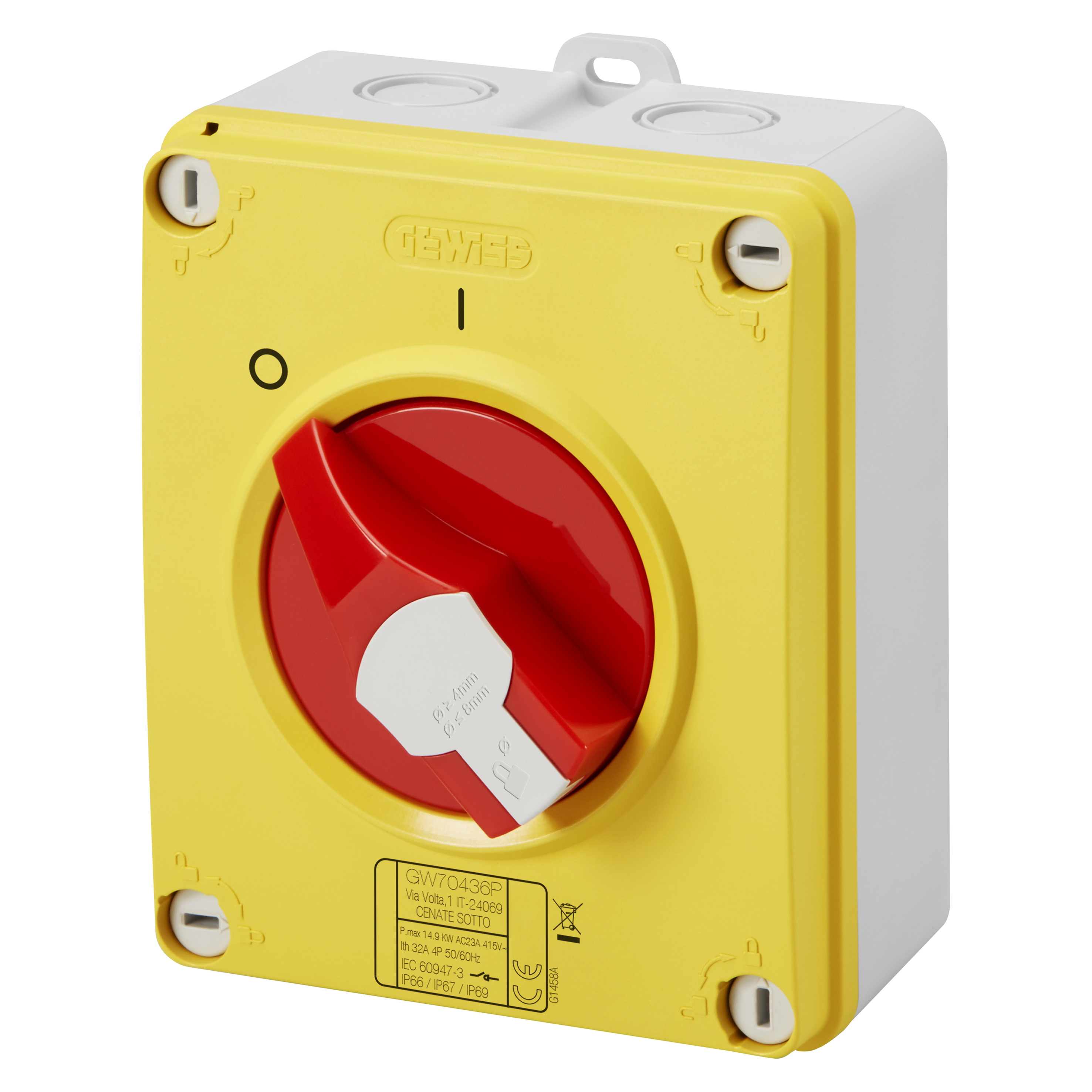 Enclosed Rotary 4 pole  Isolator lockable 32A IP65 63A or 100A inc vat
