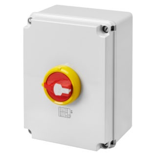 ROTARY ISOLATOR SWITCH - HP - EMERGENCY - ISOLATING MATERIAL BOX - 100A 3P - LOCKABLE RED KNOB - IP66/67/69