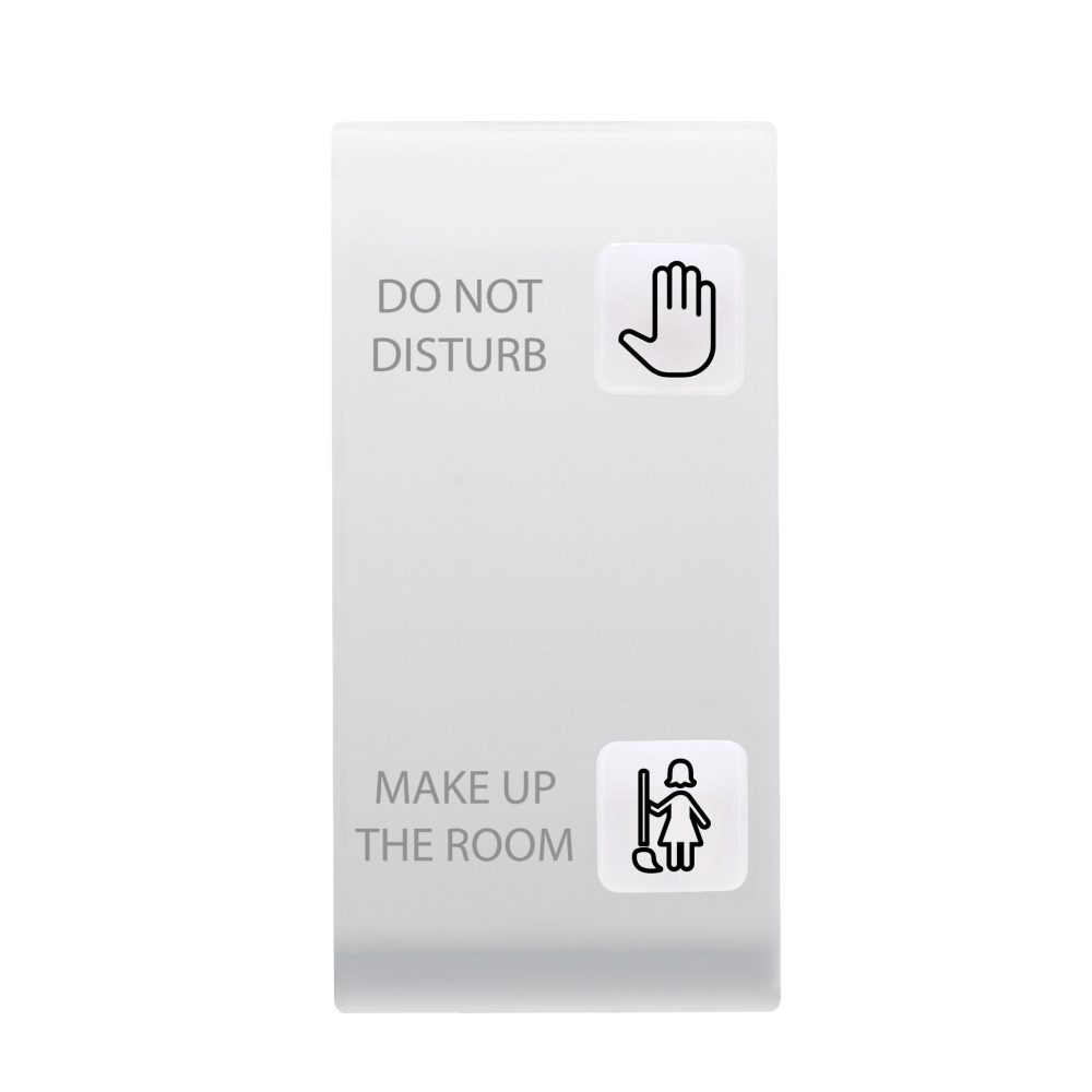  replaceable button key for push-button panel - hotel solution - 2 lenses - dnd+mur - 1 module - satin white - chorusmart